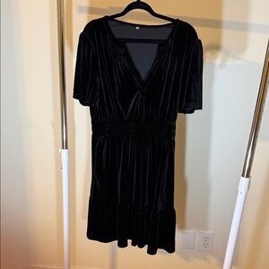 Elegant Black Velvet Dress